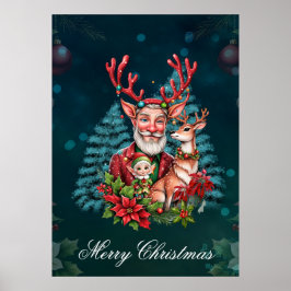 クリスマスお洒落イラストレーション。 ポスター