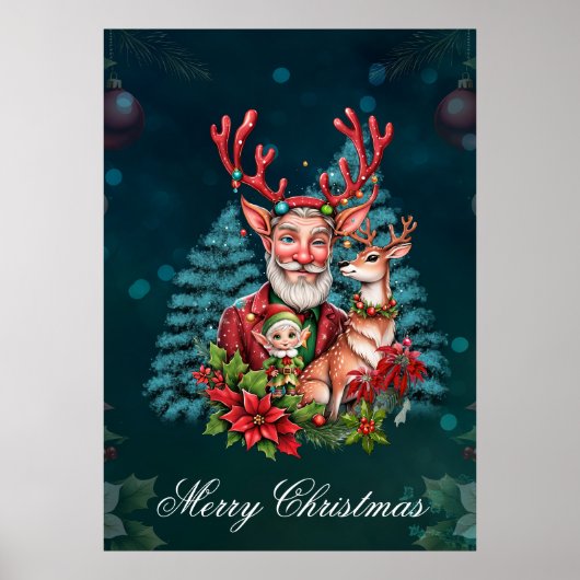 クリスマスお洒落イラストレーション。 ポスター (正面)
