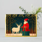 クリスマスお洒落イラストレーション 箔シーズンカード (立ち正面)