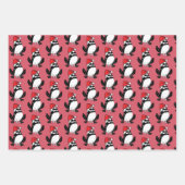 クリスマスお洒落カエル ラッピングペーパーシート (正面3)