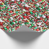 クリスマスお洒落キャンディスプレーズホリデー ラッピングペーパー (角)