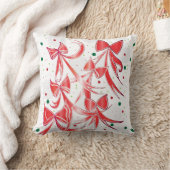 クリスマスお洒落キャンディーケーンの弓パターン クッション (ブランケット)