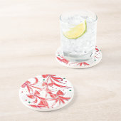 クリスマスお洒落キャンディーケーンの弓パターン コースター (側面)