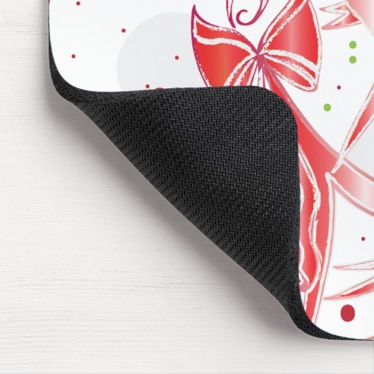 クリスマスお洒落キャンディーケーンの弓パターン マウスパッド (コーナー)