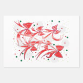 クリスマスお洒落キャンディーケーンの弓パターン ラッピングペーパーシート (正面)