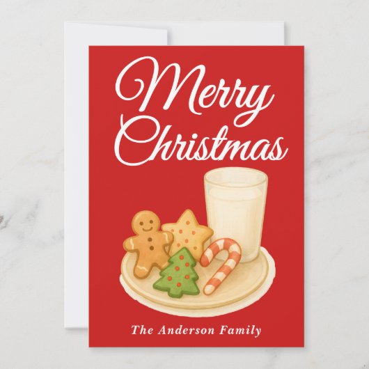 クリスマスお洒落クッキーとミルク シーズンカード (正面)