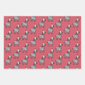 クリスマスお洒落シマウマ ラッピングペーパーシート (正面3)