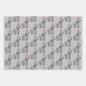 クリスマスお洒落シマウマ ラッピングペーパーシート (正面2)