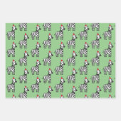 クリスマスお洒落シマウマ ラッピングペーパーシート (正面)