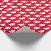 クリスマスお洒落スケートで滑るホッキョクグマ ラッピングペーパー (角)