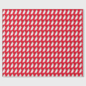 クリスマスお洒落スケートで滑るホッキョクグマ ラッピングペーパー (フラット)