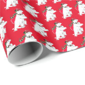 クリスマスお洒落スケートで滑るホッキョクグマ ラッピングペーパー (ロールコーナー)