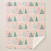 クリスマスお洒落ツリー シェルパブランケット (正面)