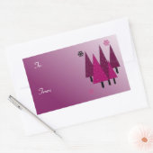 クリスマスお洒落ツリー 長方形シール (封筒)