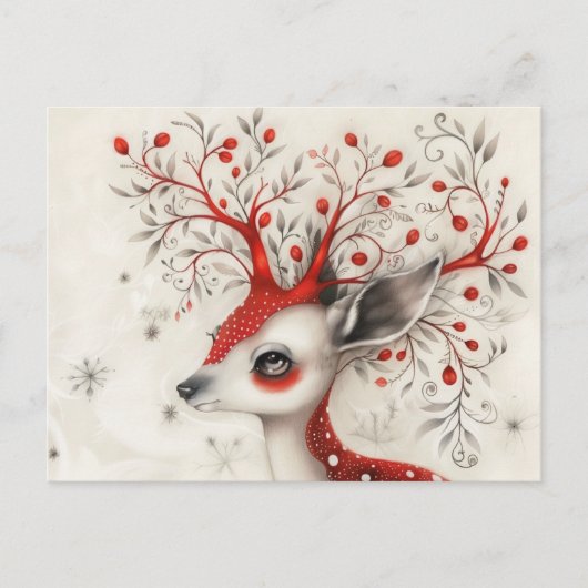 クリスマスお洒落トナカイ シーズンポストカード (正面)