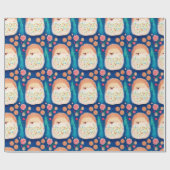 クリスマスお洒落ハリネズミ ラッピングペーパー (フラット)