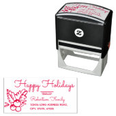 クリスマスお洒落ハンドドロッドホリーベリー セルフインキングスタンプ (インサイチュ)