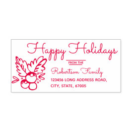 クリスマスお洒落ハンドドロッドホリーベリー セルフインキングスタンプ