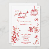 クリスマスお洒落パーティーがジャラジャラ鳴り響く 案内状 (正面/裏面)