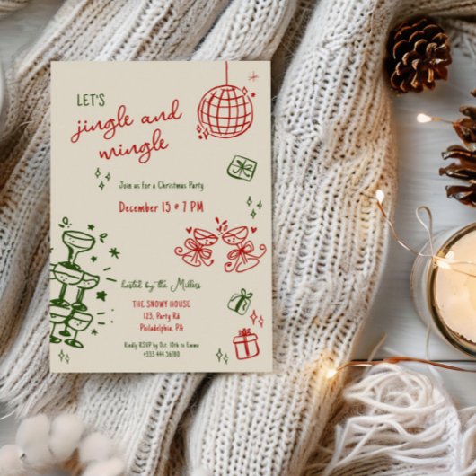 クリスマスお洒落パーティーがジャラジャラ鳴り響く 案内状