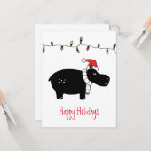 クリスマスお洒落ヒッポ カード (正面/裏面インサイチュ)