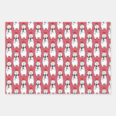 クリスマスお洒落ホッキョクグマ ラッピングペーパーシート (正面3)