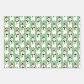 クリスマスお洒落ホッキョクグマ ラッピングペーパーシート (正面)