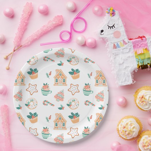 クリスマスお洒落ホリデーパーティー ペーパープレート (パーティー)