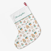 クリスマスお洒落ホリデーパーティー ラージクリスマスストッキング (裏面 (吊り時))