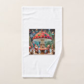 クリスマスお洒落マッシュルームタオルデザイン バスタオルセット (ハンドタオル)