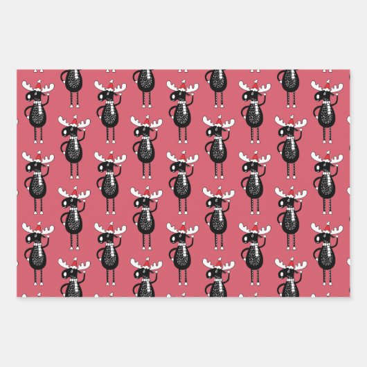 クリスマスお洒落ムース ラッピングペーパーシート (正面3)