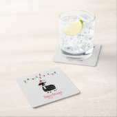 クリスマスお洒落ヤギ スクエアペーパーコースター (インサイチュ)