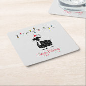 クリスマスお洒落ヤギ スクエアペーパーコースター (アングル)