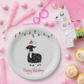 クリスマスお洒落ヤギ ペーパープレート (パーティー)