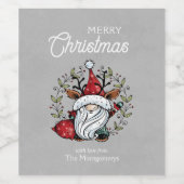 クリスマスお洒落格言 ワインラベル (シングルラベル)