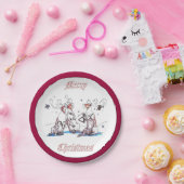 クリスマスお洒落歌うカリブー ペーパープレート (パーティー)