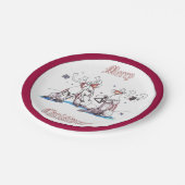 クリスマスお洒落歌うカリブー ペーパープレート (アングル)