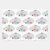 クリスマスお洒落漫画の犬 ラッピングペーパーシート (正面3)