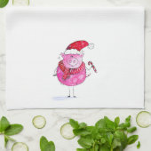 クリスマスお洒落豚 キッチンタオル (折り畳み)