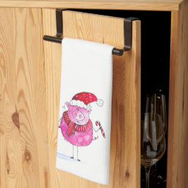 クリスマスお洒落豚 キッチンタオル