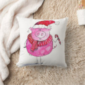 クリスマスお洒落豚 クッション (ブランケット)