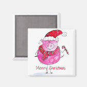 クリスマスお洒落豚 マグネット (正面/裏面)