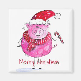 クリスマスお洒落豚 マグネット