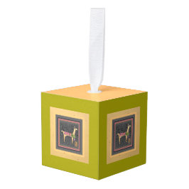 クリスマスお洒落・ラマ、ラマ、ラマ キューブオーナメント