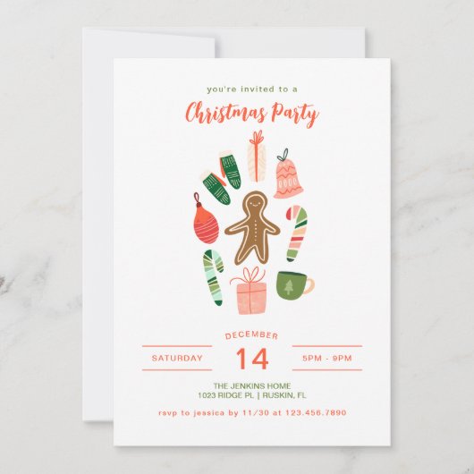 クリスマスお洒落 招待状 (正面)