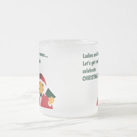 クリスマスお知らおもしろいせの引用文カバーコーヒーマグ フロストグラスマグカップ (中央)