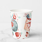 クリスマスお祝いかわいいパターン赤と青 紙コップ (右)