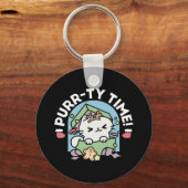 クリスマスお祝いとパーティタイムキャット キーホルダー (裏面)