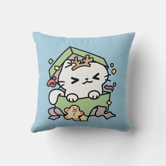 クリスマスお祝いとパーティタイムキャット クッション (裏面)