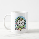 クリスマスお祝いとパーティタイムキャット コーヒーマグカップ (左)